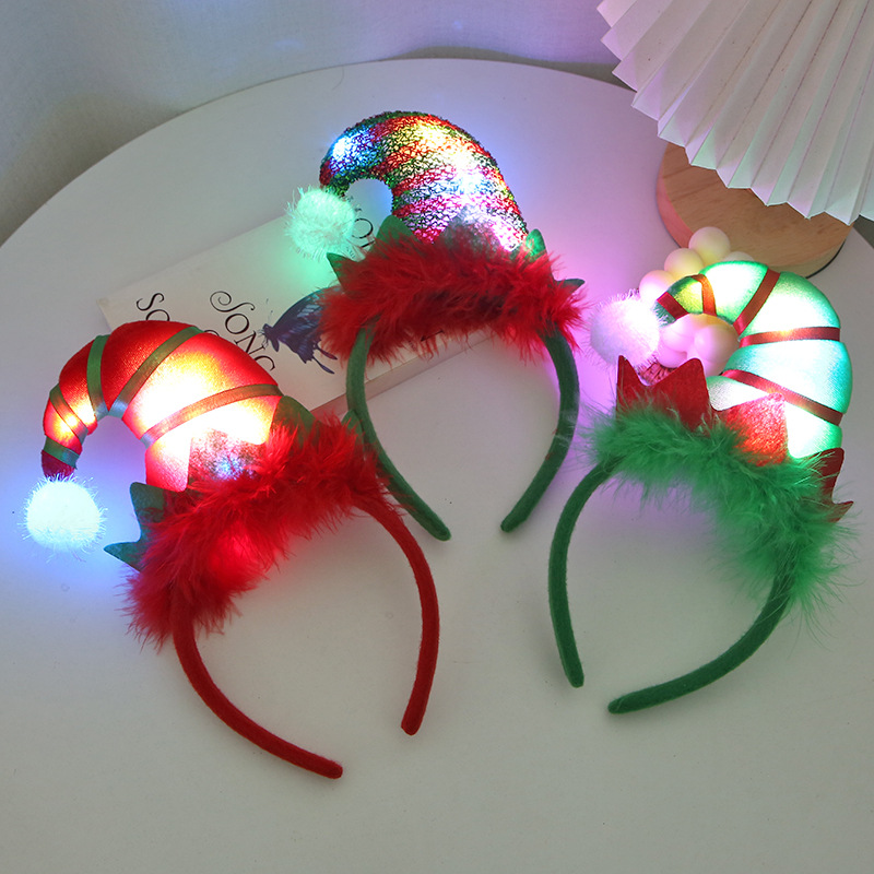 Elf Costume Christmas - Chapéu de Elfo Iluminado para Mulheres