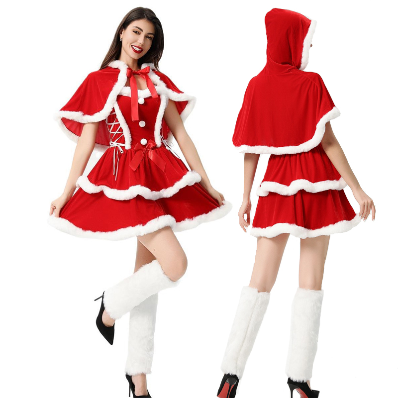 Elf Costume Christmas - Carnaval feriado papai noel para senhora