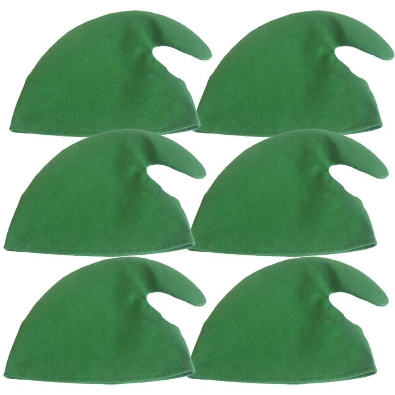 Elf Costume Christmas - E8BD Pacote 6 chapéus elfo para