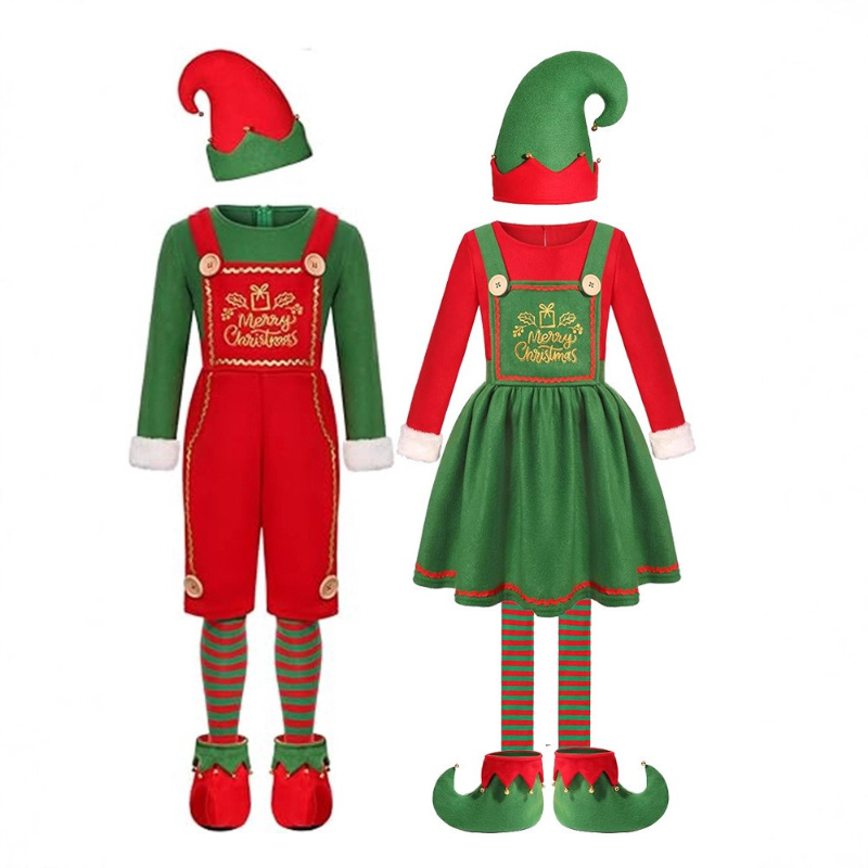 Elf Costume Christmas - Fantasia Engraçada de Papai Noel para