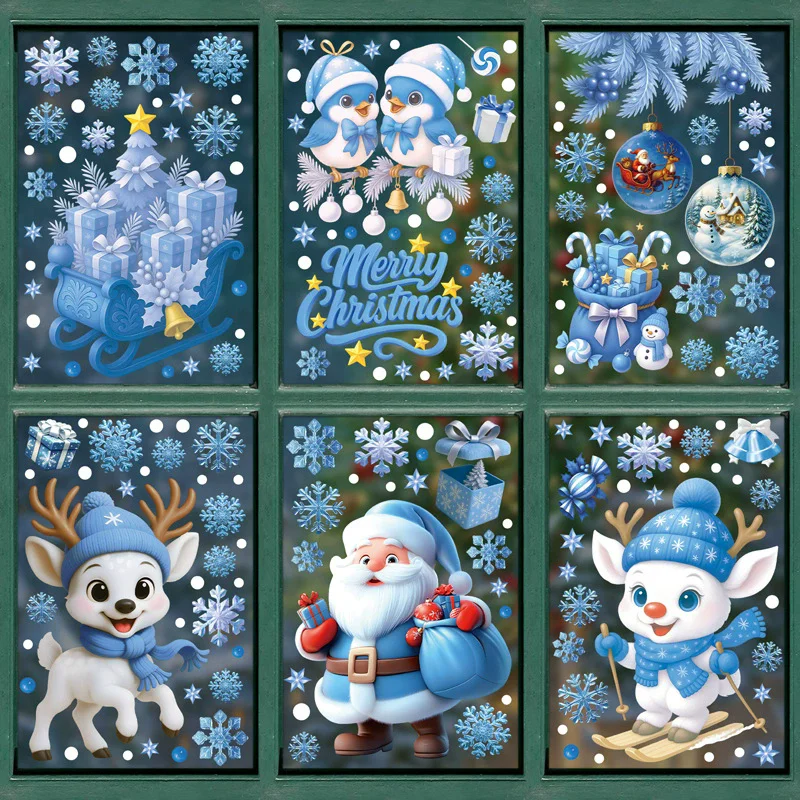 Snowflake Window Decal - Adesivos Estáticos de PVC para Janela