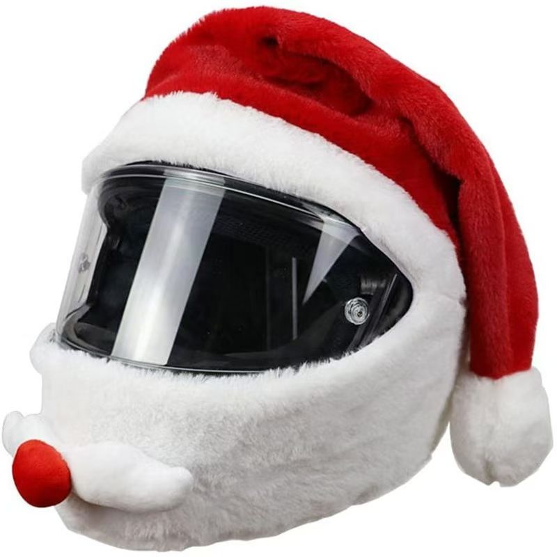 Santa Hat Plush - Capa de Capacete de Natal de