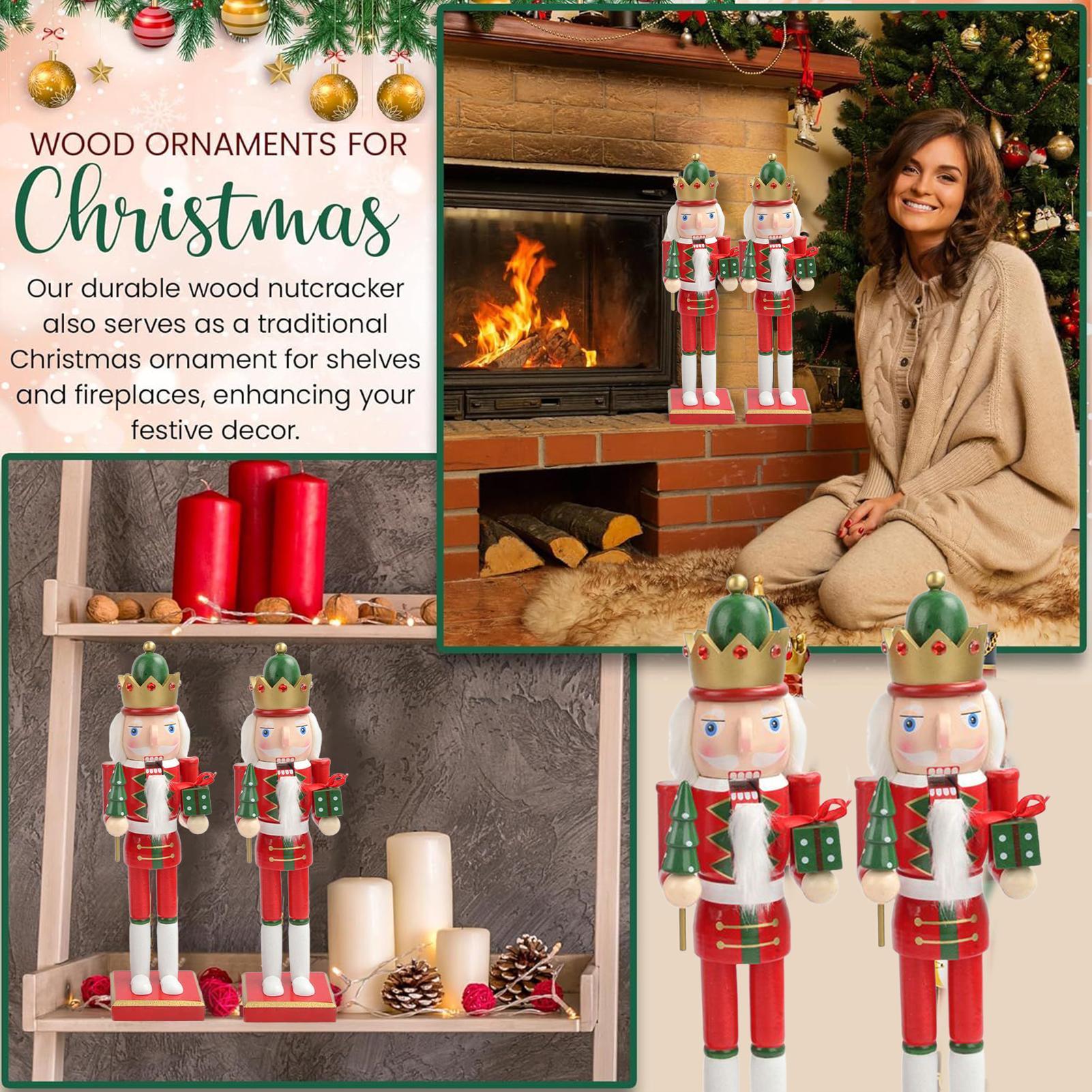 Nutcracker Figurine - Quebra-nozes de madeira 15 Polegada soldado