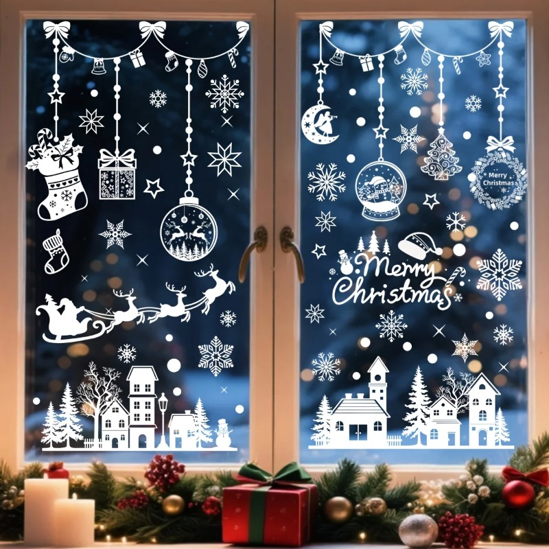 196 peças/9 Folhas de Adesivos - Snowflake Window Decal avaliação e preço