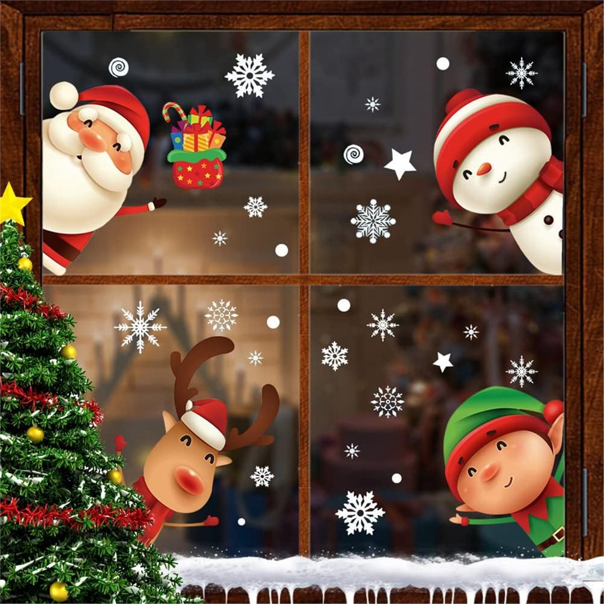 Nova chegada: 80 adesivos de f - Snowflake Window Decal avaliação e preço