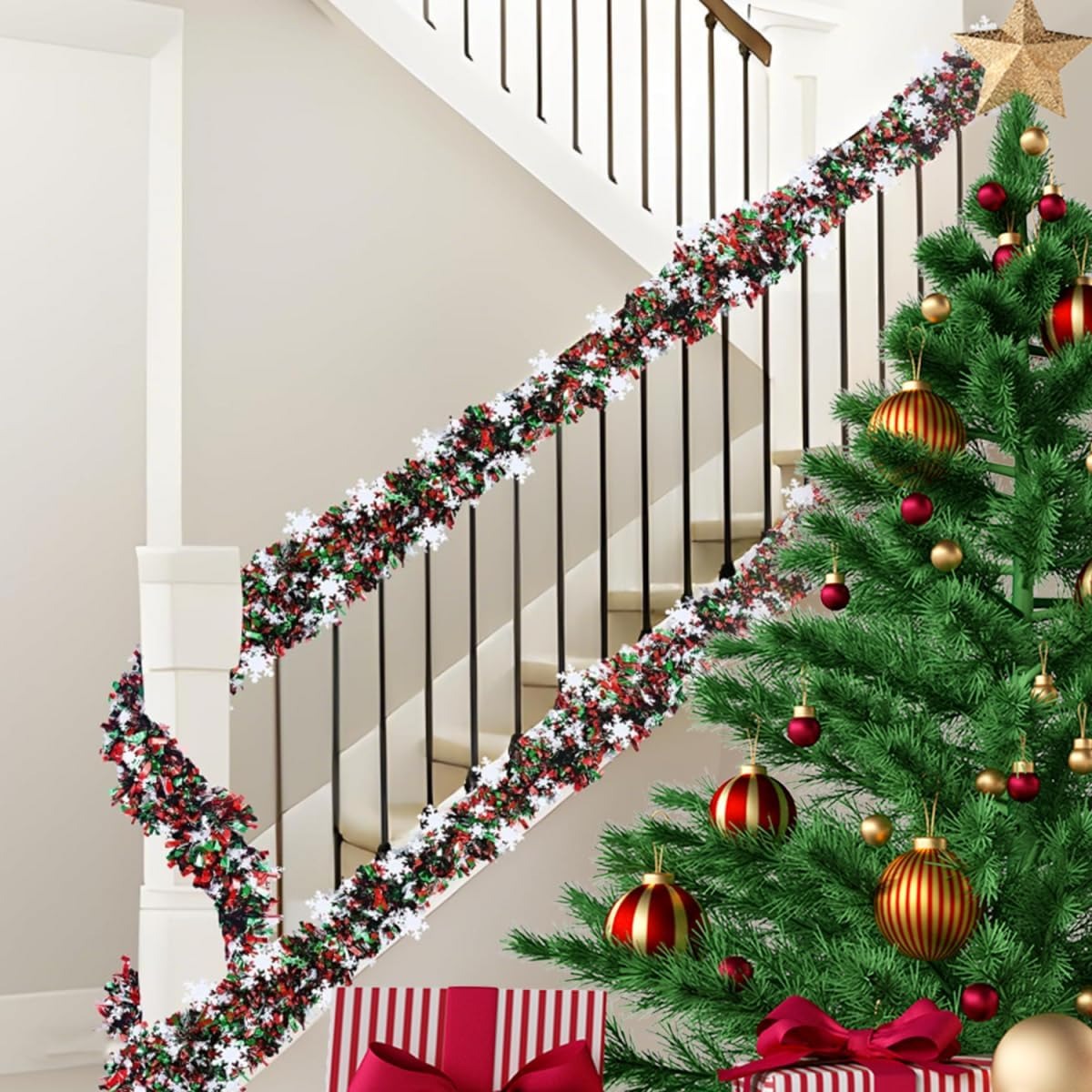 Guirlanda Metálica Verde e Ver - Tinsel Garland Decoration avaliação e preço