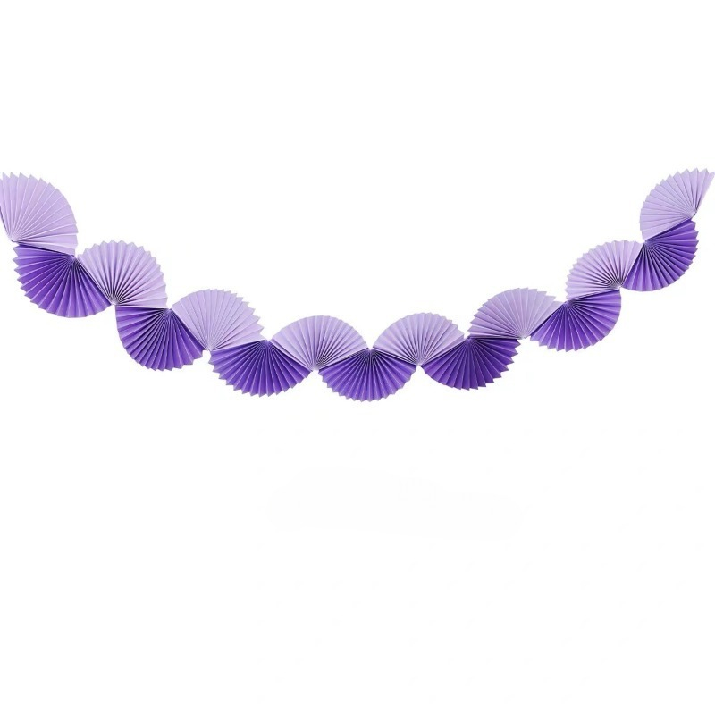 Roxo prata festa papel 3d fã f - Tinsel Garland Decoration avaliação e preço