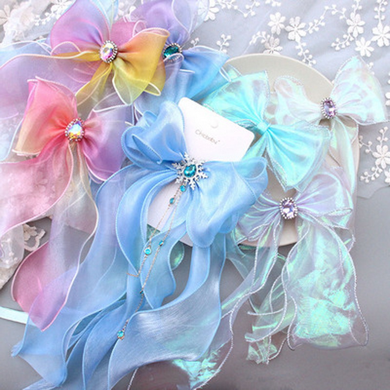 Princesa pompom presilhas de c - Ribbon Bow Gift avaliação e preço