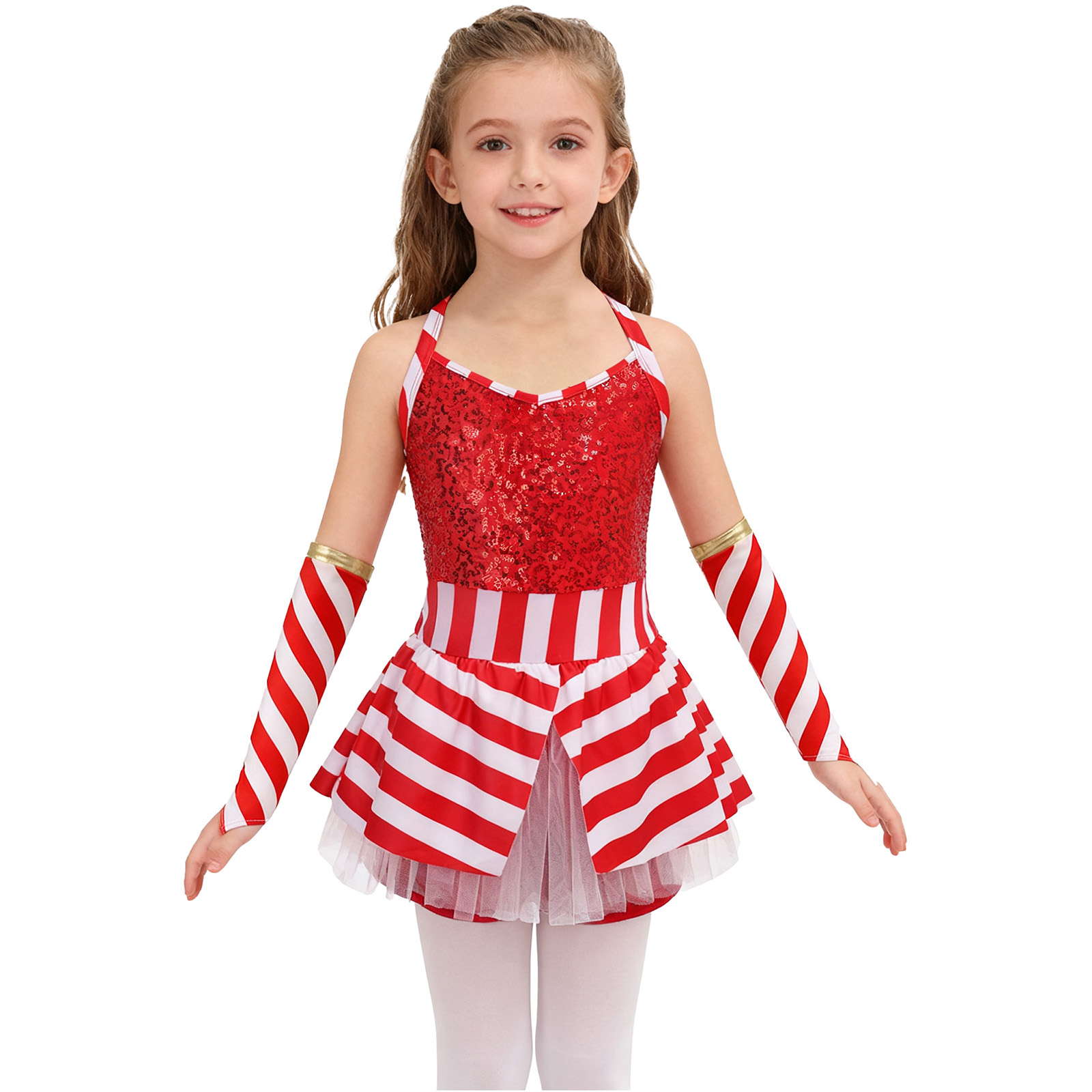 Meninas natal doce cana dança  - Elf Costume Christmas avaliação e preço