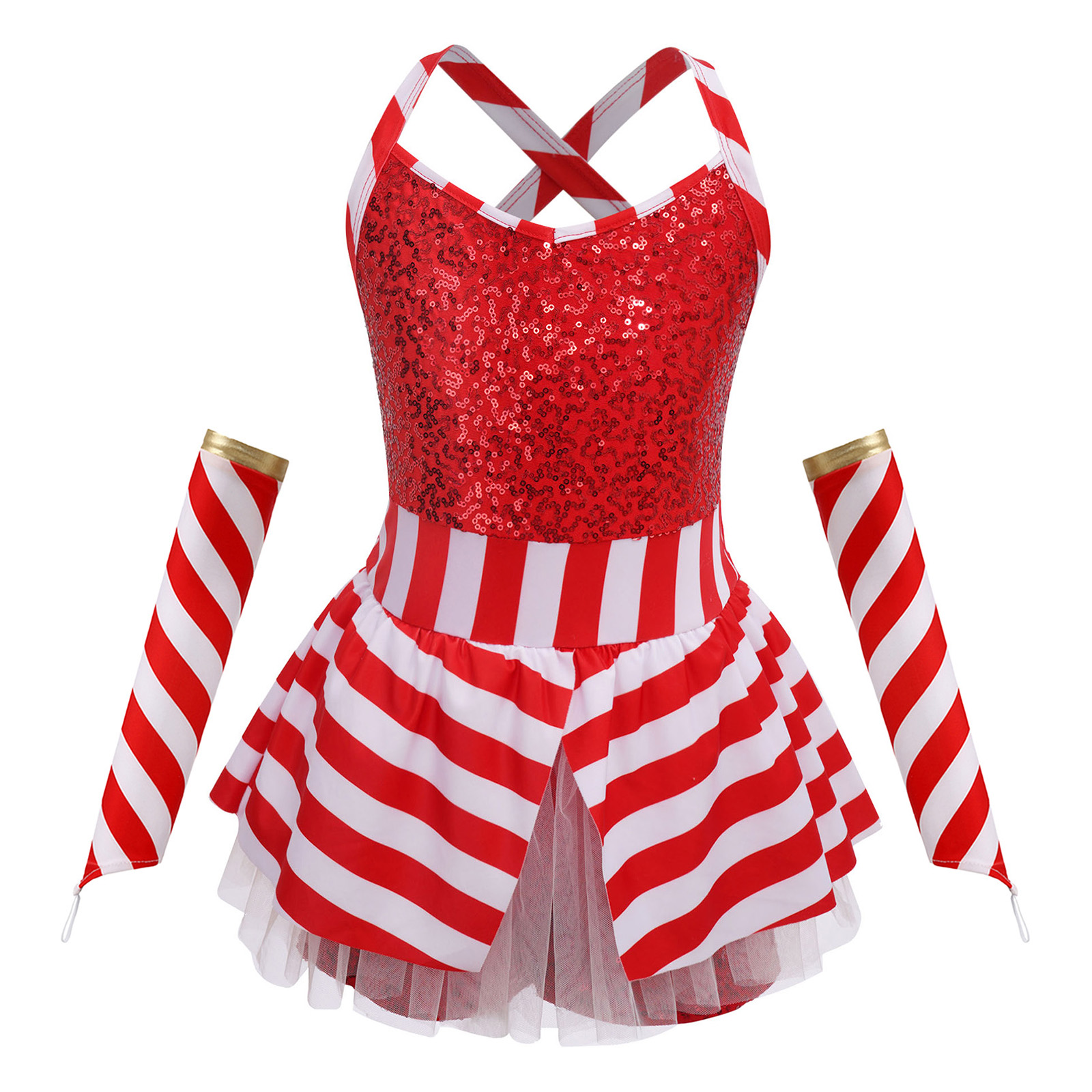Meninas natal doce cana dança  - Elf Costume Christmas avaliação e preço