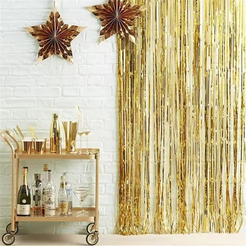 Pacote de 1/2/3 Cortinas de Fr - Tinsel Garland Decoration avaliação e preço