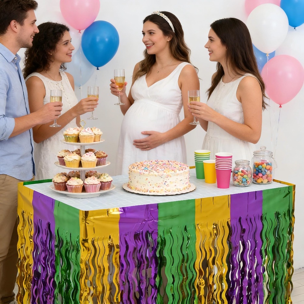 Kit com 2 Saias de Mesa Ondula - Tinsel Garland Decoration avaliação e preço